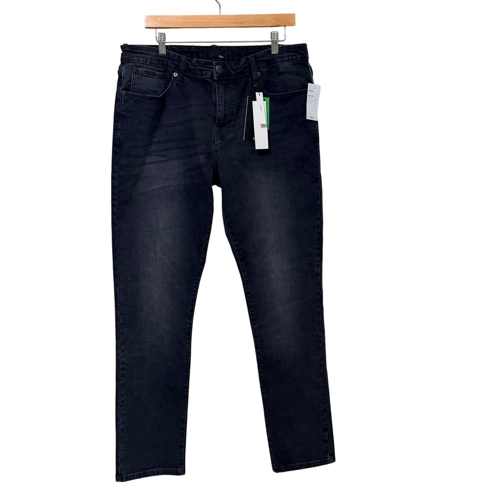 Brisk Mens‎ Slim Fit Jeans Faded Black Stretch Denim 36x34 NWT